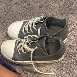 Gray and White Rick Owen Kids Casual Sneakers